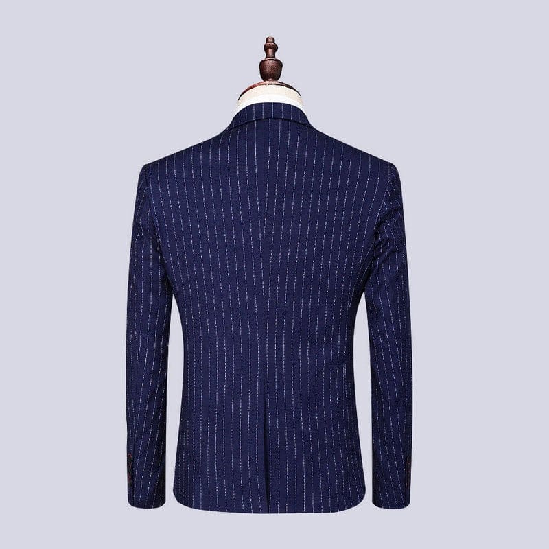 Mens Fashionable And Versatile Striped Three-piece Suit