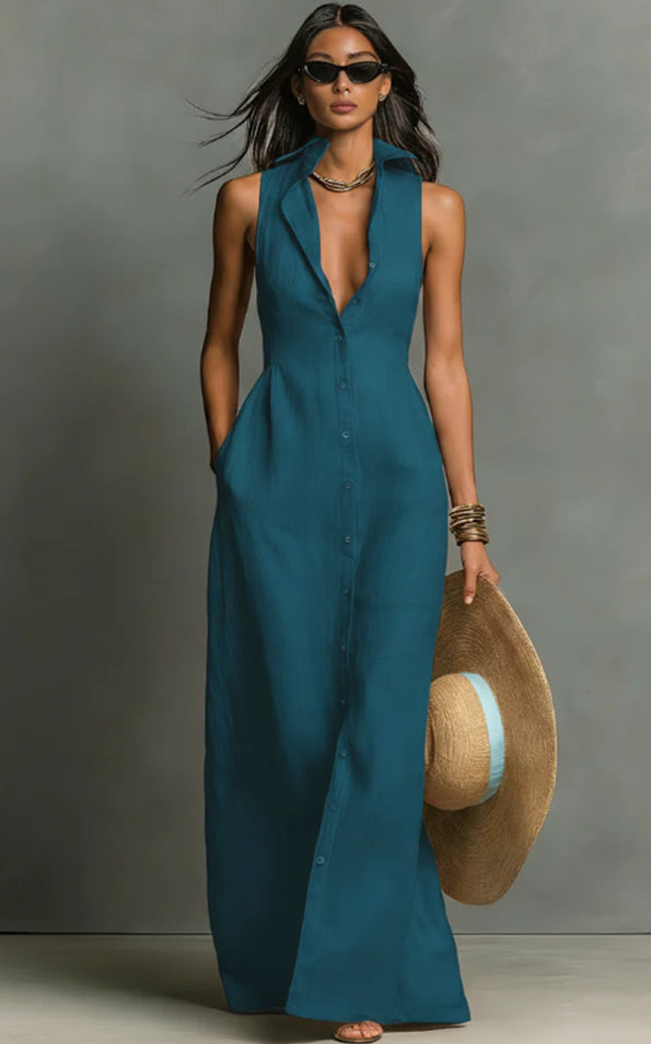 Elegant Casual Polyester Midi Dress
