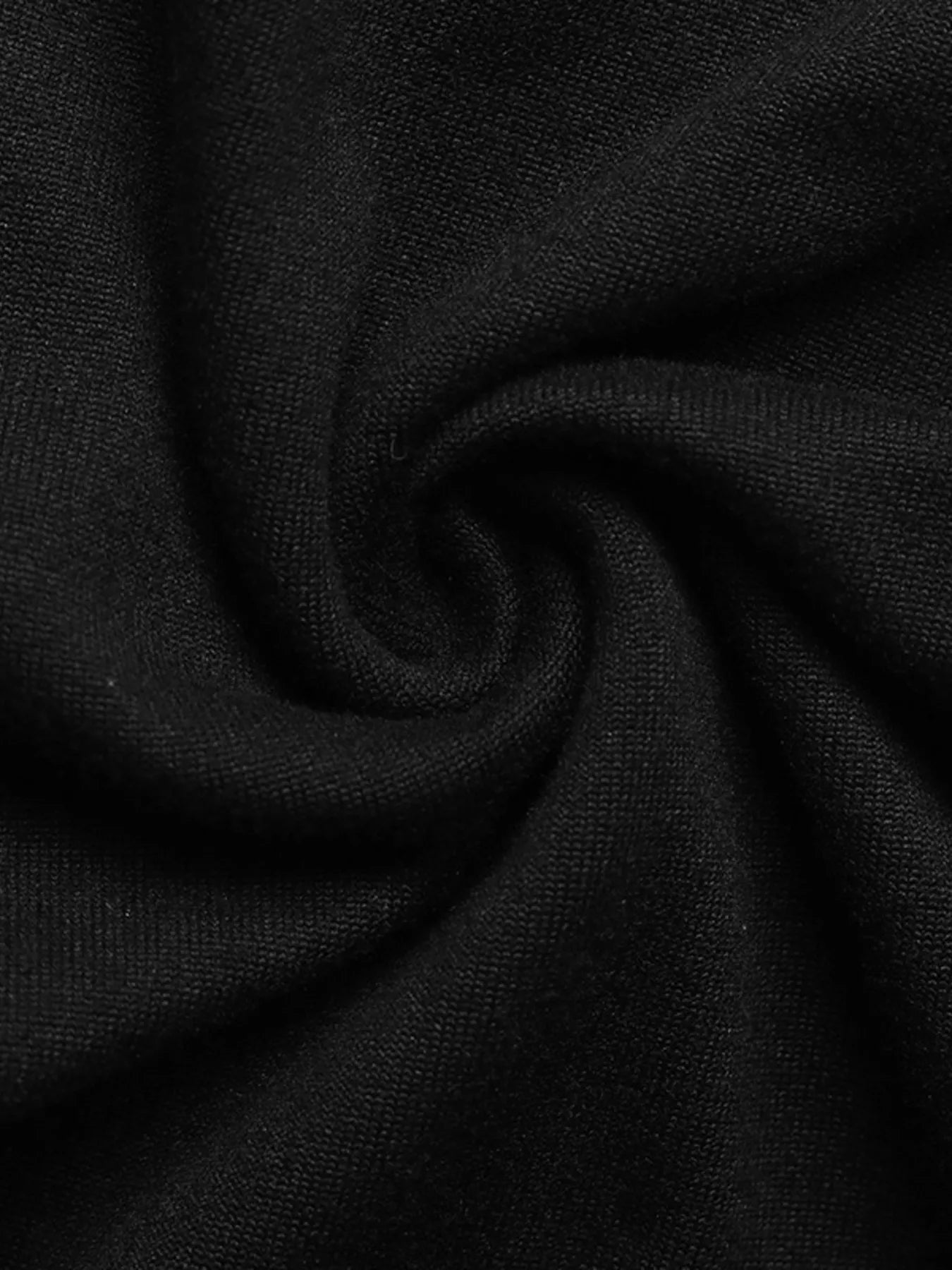 Black woven fabric with subtle texture for the dress body