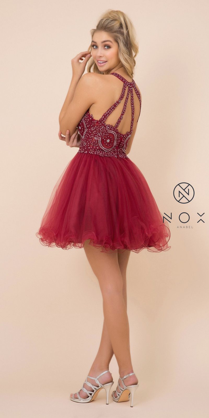 CLEARANCE - Nox Anabel B652 Short Dress Poofy A-Line Tulle Skirt (Size Small)