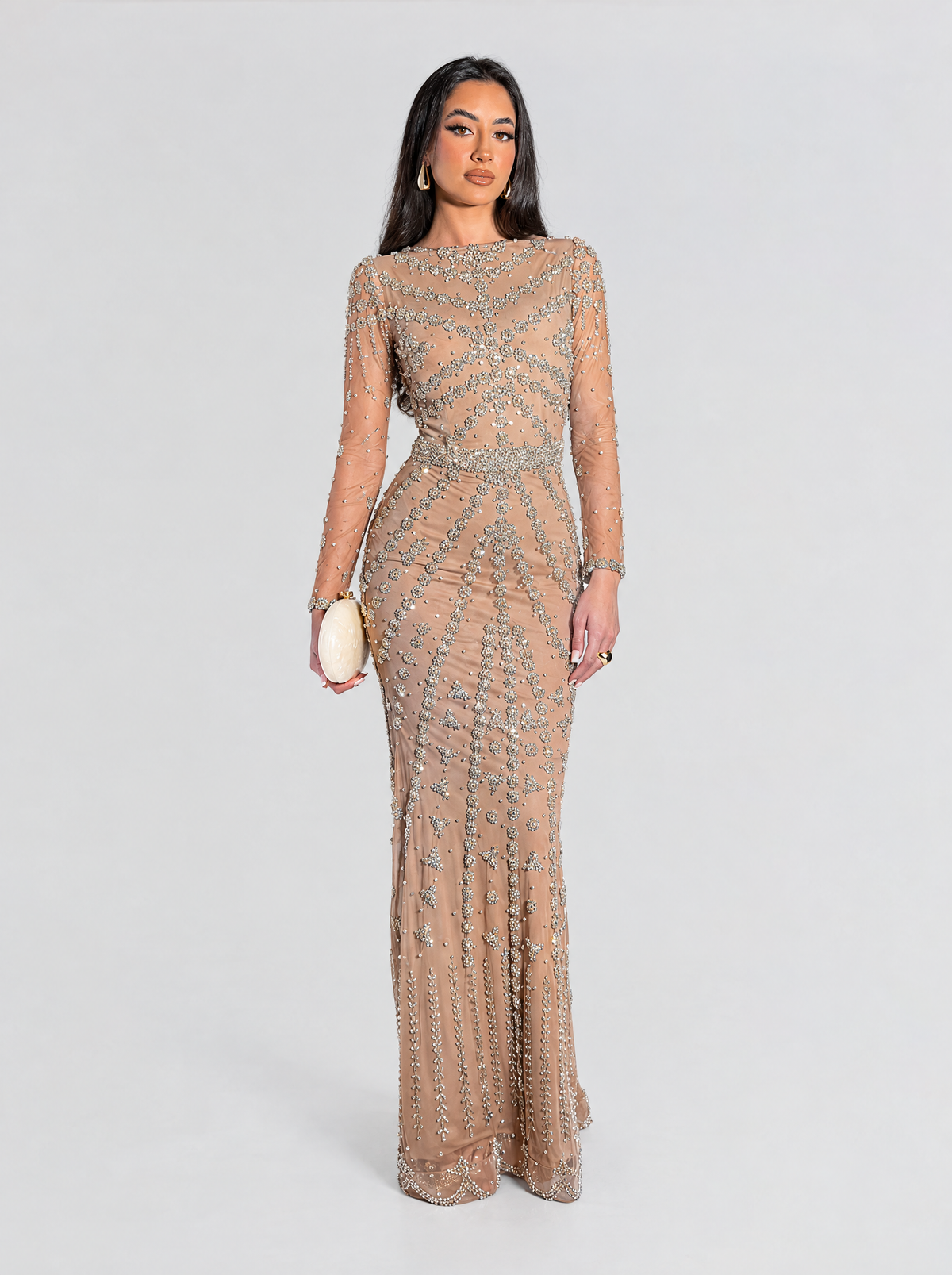 Kendall Long Sleeve Beaded Dress