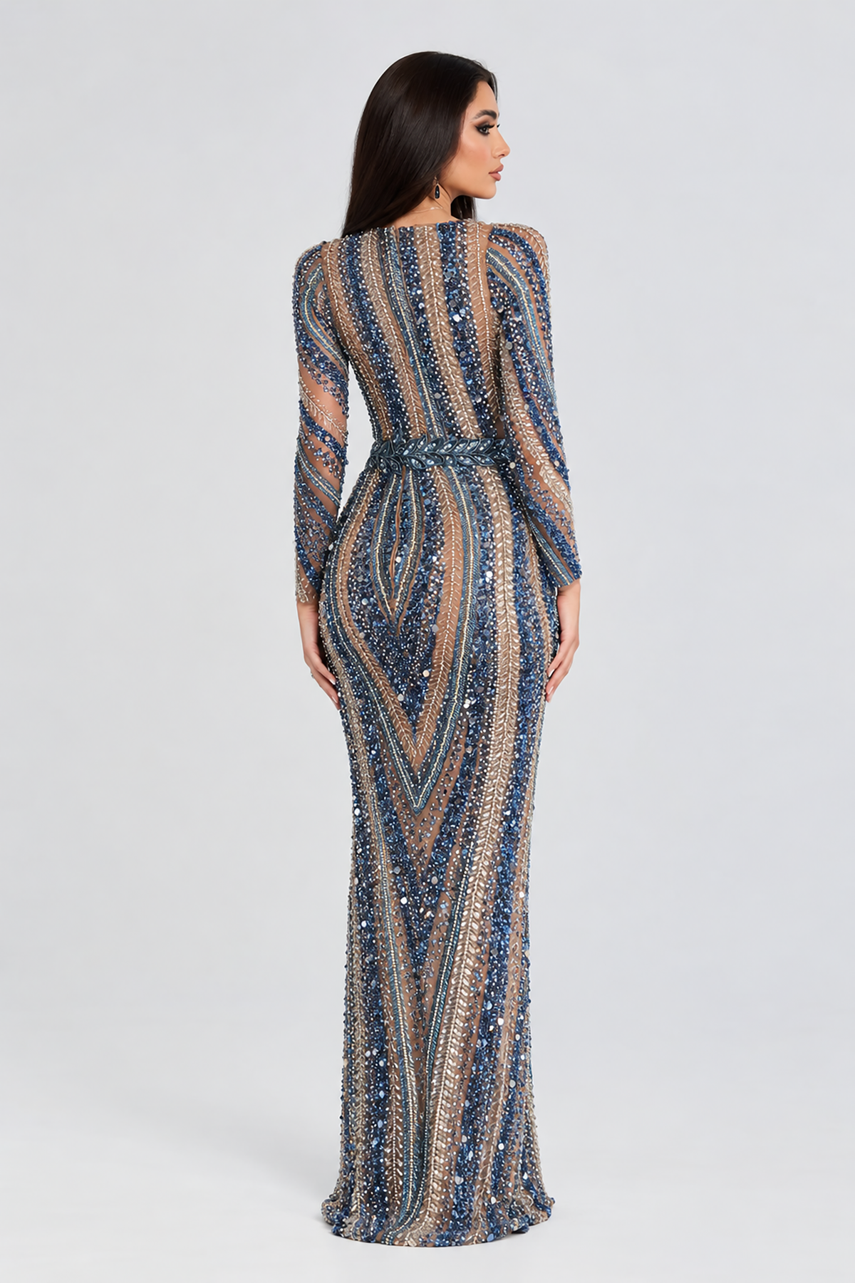 Mariam Long Sleeve Beaded Dress