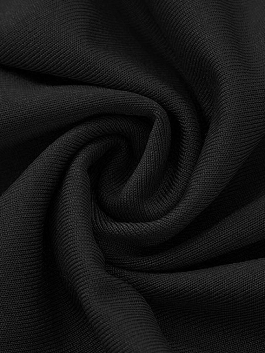 Black textured fabric close-up with fine ribbed weave