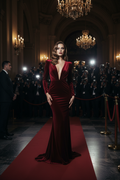 Crimson Velvet Gown