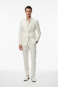Ivory white slim fit suit luxury menswear editorial fashion
