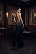 Noir Silk Evening Gown