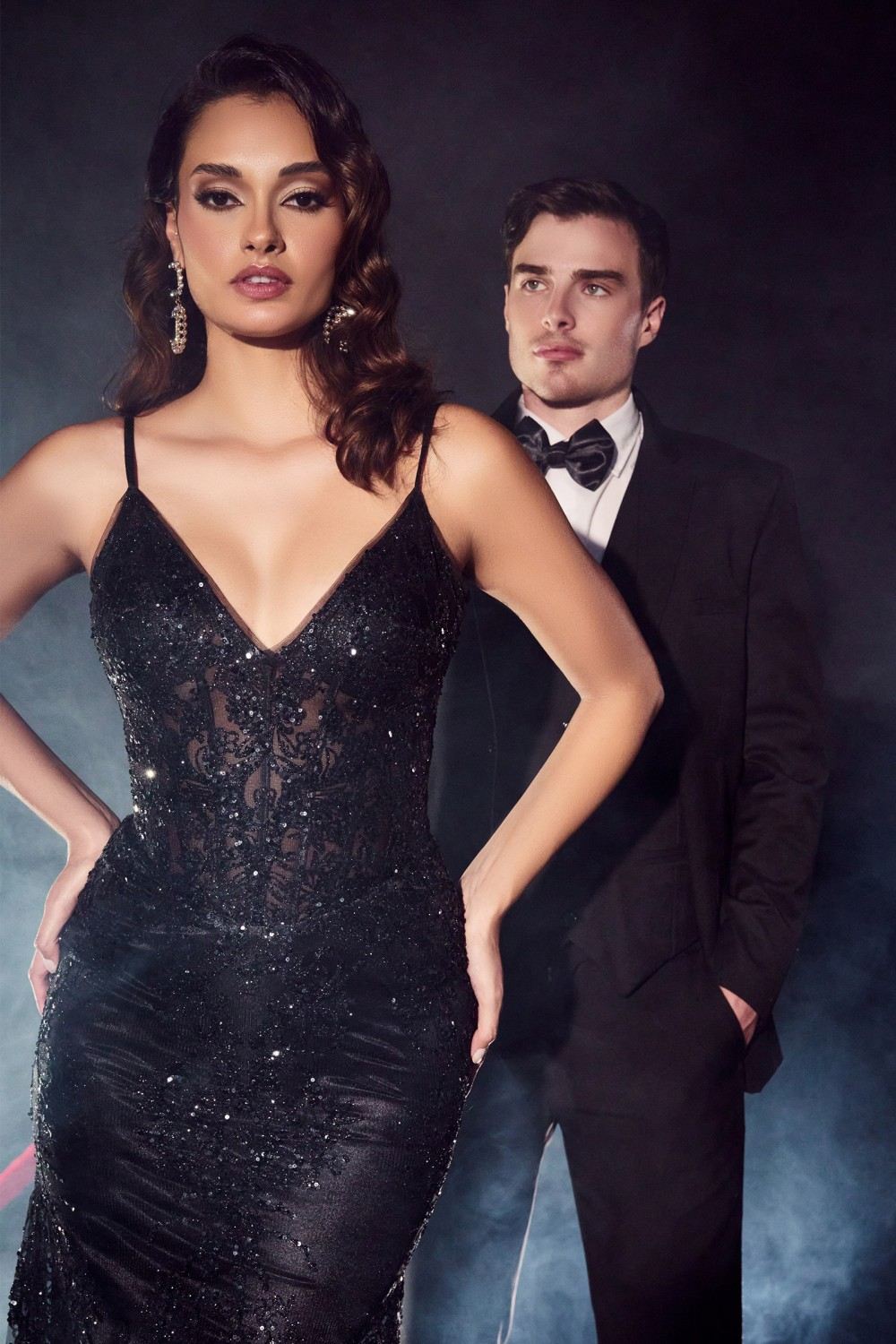 Metallic Embroidered Lace Mermaid Gown