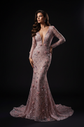 Mauve Blush Beaded Gown