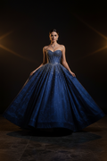 Midnight Navy Corset Ball Gown