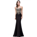 Red Mermaid Bride Toast Gown with Gold Beading