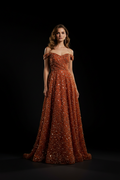 Terracotta Beaded Gown